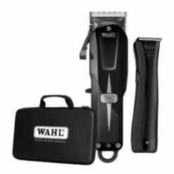 Wahl - COMBO Máquina SUPER TAPER Cordless 5V NEGRA + Máquina Patillera BERET NEGRA (08592-017H)